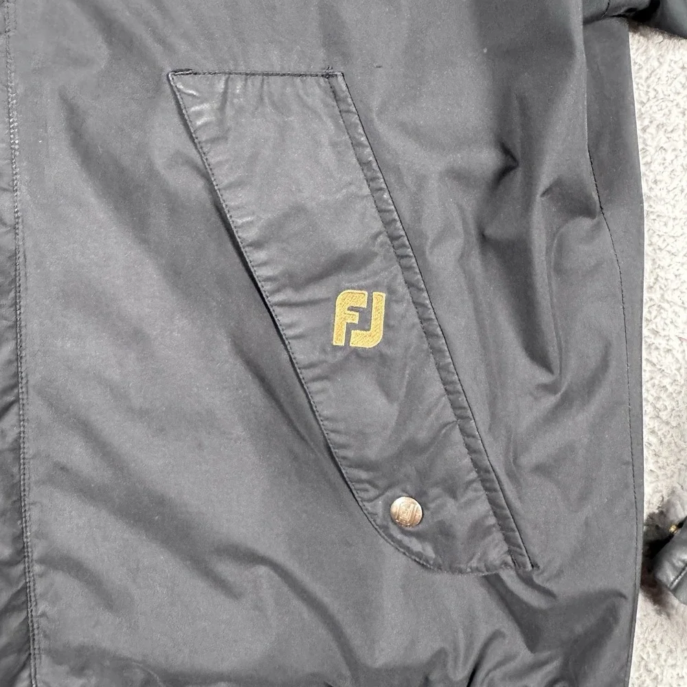 Footjoy Dryjoys Jacket Mens Size Medium Black Golf Convertible Sleeves Full Zip